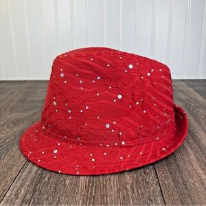 Capstar Red Sequin Fedora Novelty Costume Hat Bling Triby Fancy Dance Party